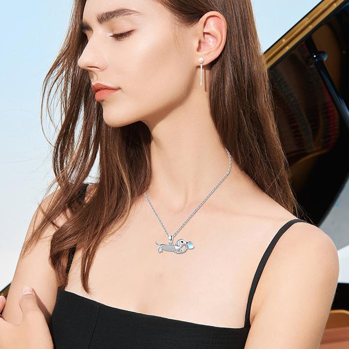 LES OSEWA Dachshund Necklace Sterling Silver Dachshund Pendant The Dachshund Zone