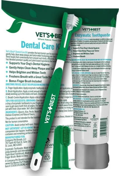 Vet's Best Dog Toothpaste & Dog Toothbrush, Dental Kit The Dachshund Zone