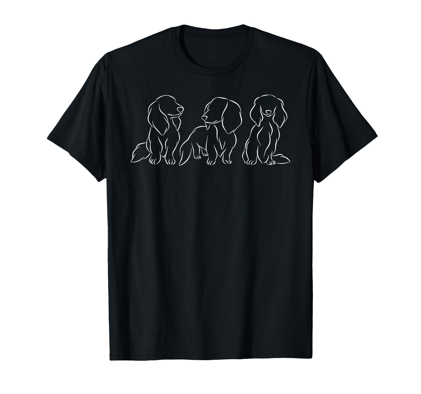 Long haired Dachshund Line Art Women T-Shirt The Dachshund Zone