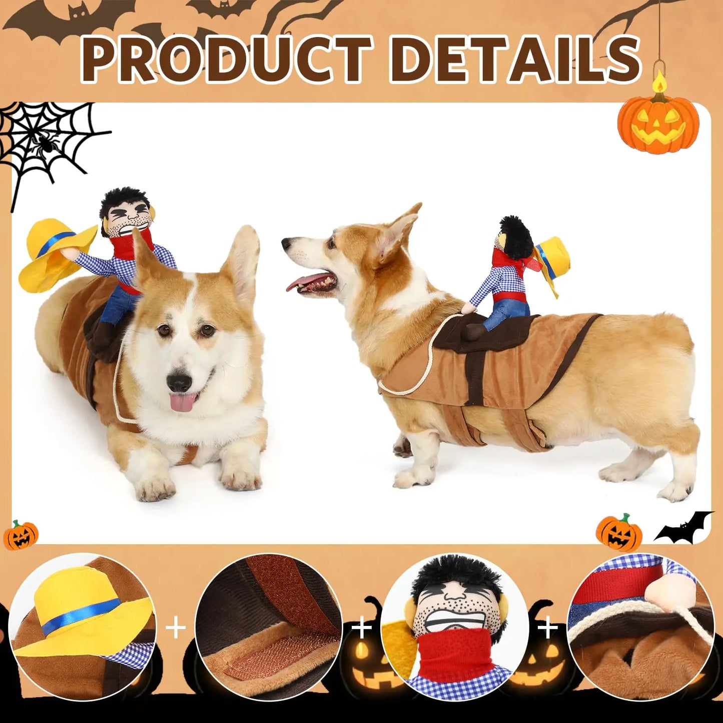 T2Y Cowboy Rider Dog Costume - Halloween Dachshund【M】 The Dachshund Zone