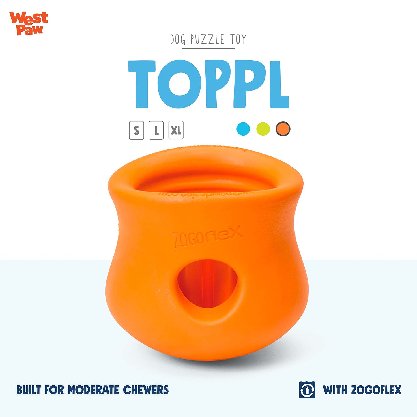 West Paw Zogoflex Toppl Treat Dispensing Dog Toy Puzzle The Dachshund Zone