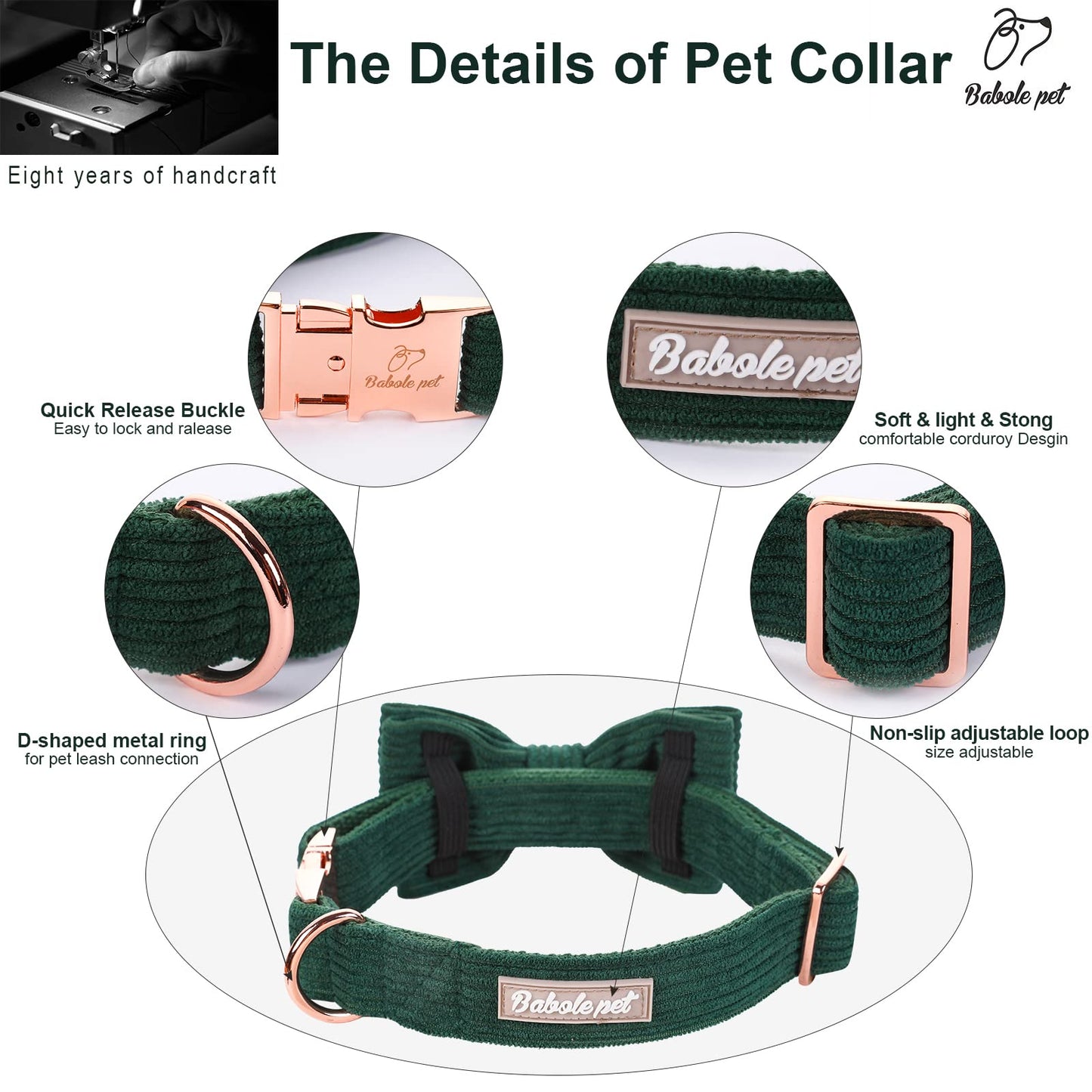 Babole Pet Green Dog Collars for Small Dog The Dachshund Zone