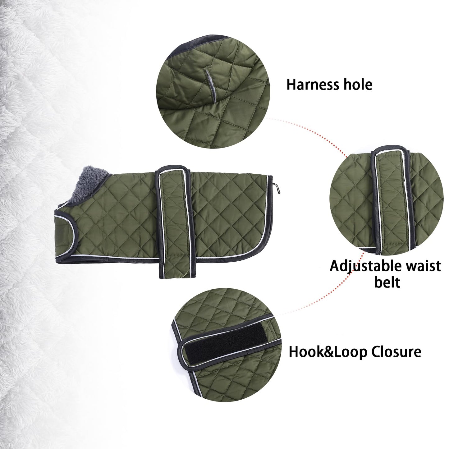 Warm Thermal Quilted Dachshund Coat,Dog Winter Coat with Warm Fleece Lining The Dachshund Zone