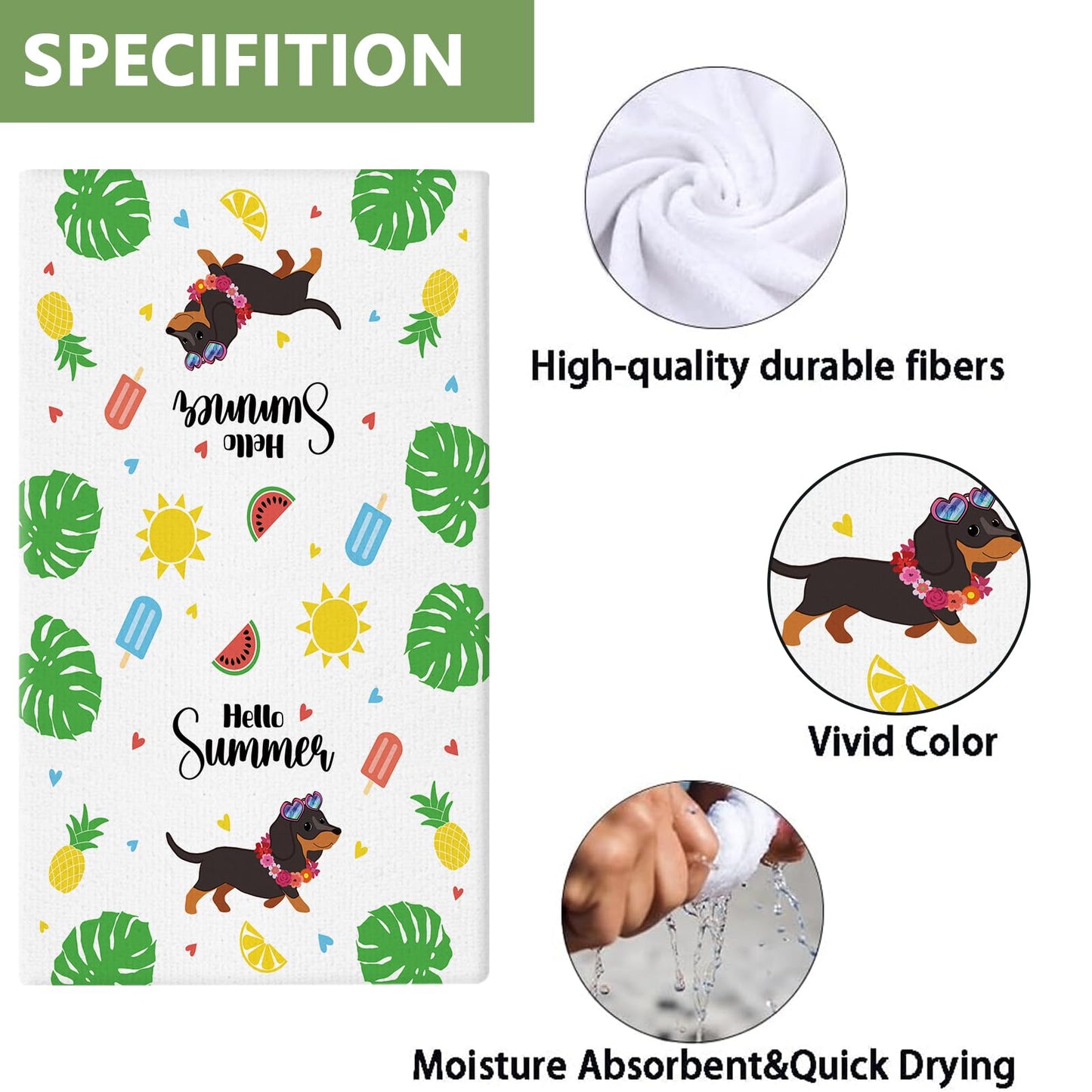 11 Pcs Dachshund Kitchen Towels 14x21 Inch Dish Towels The Dachshund Zone