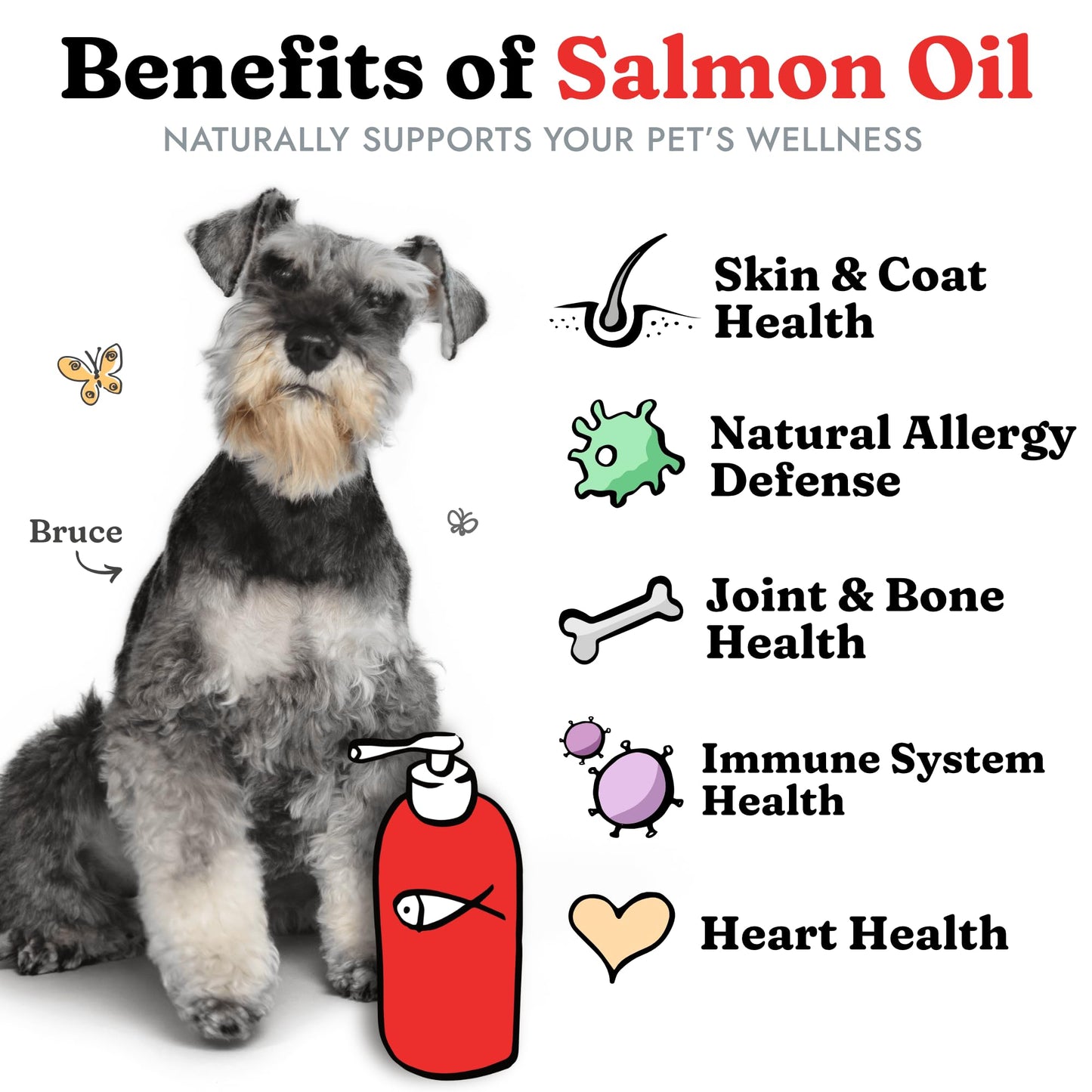 Salmon Oil for Dogs & Cats - Healthy Skin & Coat, Fish Oil, Omega 3 EPA DHA The Dachshund Zone