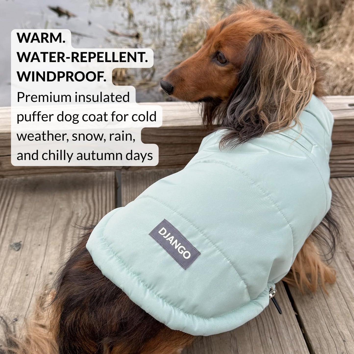 DJANGO Puffer Dog Coat – Warm Winter Dog Jacket & Water-Repellent Insulated Puffer Vest The Dachshund Zone