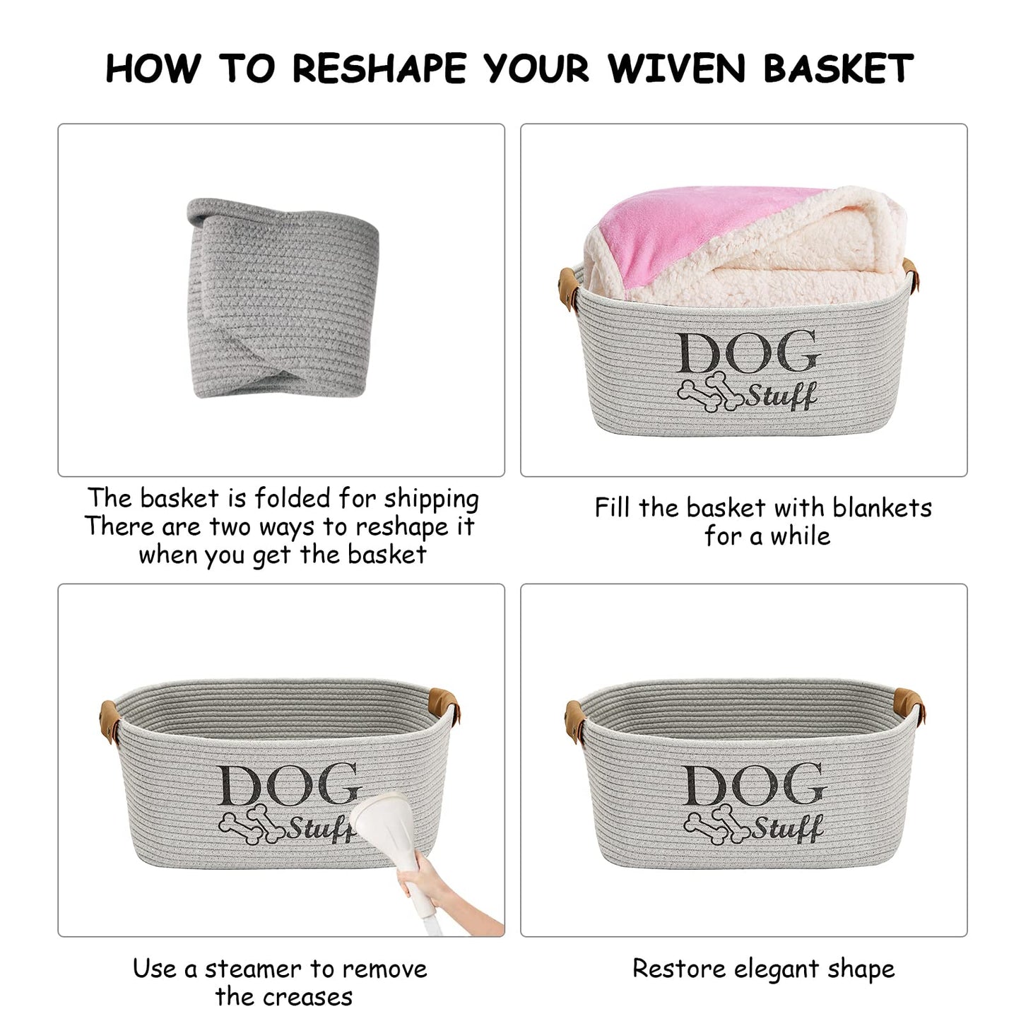 Square Dog toy basket storage The Dachshund Zone