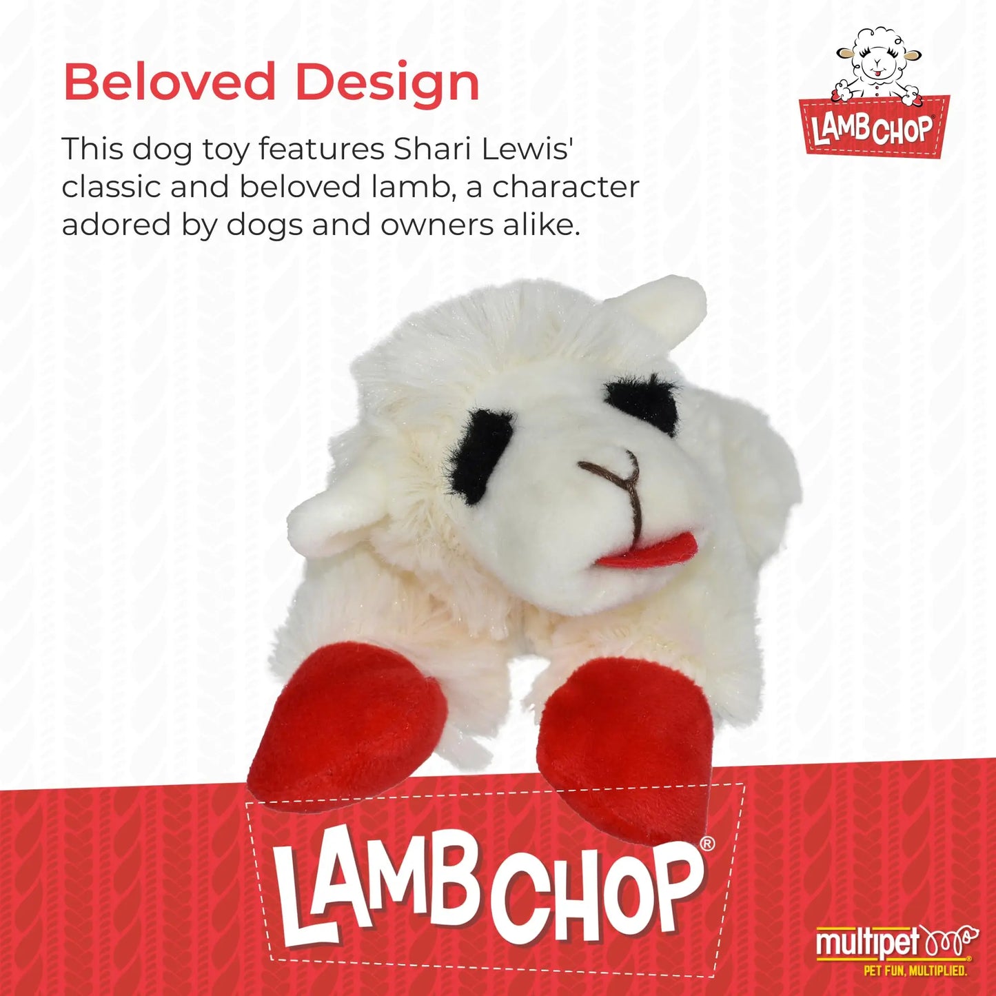 Multipet Lamb Chop Dog Plush Toy - Squeaky Toy for All Dogs The Dachshund Zone