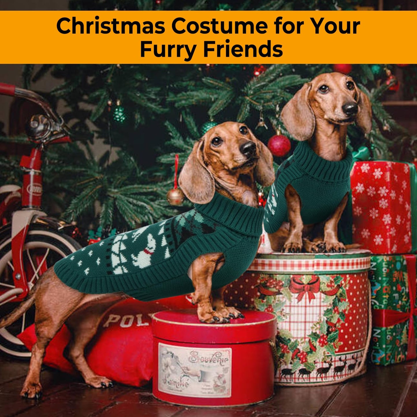 Leletail Dachshund Sweater, Turtleneck Dog, Warm Pullover Knitted Pet Coat The Dachshund Zone