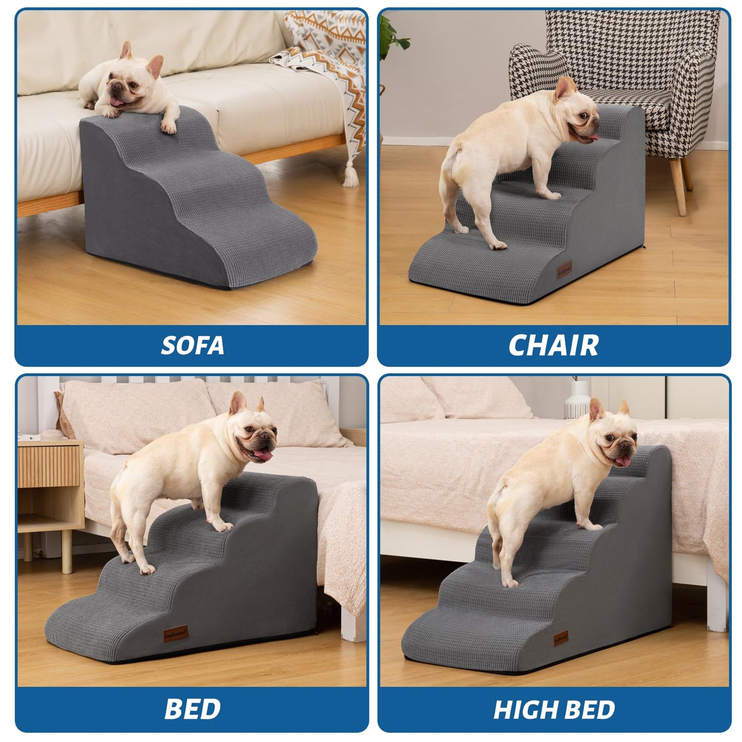 Aodisman 3-Step Dog Ramp and Stairs for Sofa and Chair The Dachshund Zone
