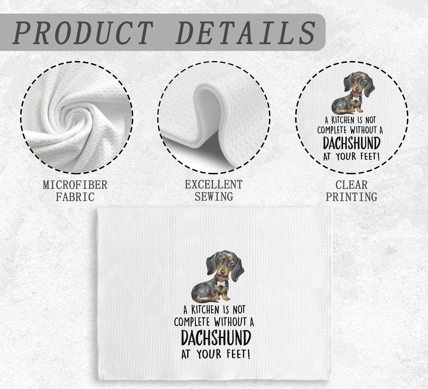 Dachshund Kitchen or Bath Tea Towels The Dachshund Zone