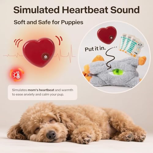 Sporttismo Puppy Essentials Starter Kit - New Born Dog Toys Gifts Heartbeat Puppy for Dogs, Teething Toys, Heat Packs & Cozy Blanket for Crate Training & Anxiety Relief The Dachshund Zone