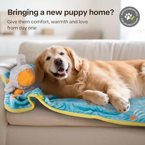 Sporttismo Puppy Essentials Starter Kit - New Born Dog Toys Gifts Heartbeat Puppy for Dogs, Teething Toys, Heat Packs & Cozy Blanket for Crate Training & Anxiety Relief The Dachshund Zone