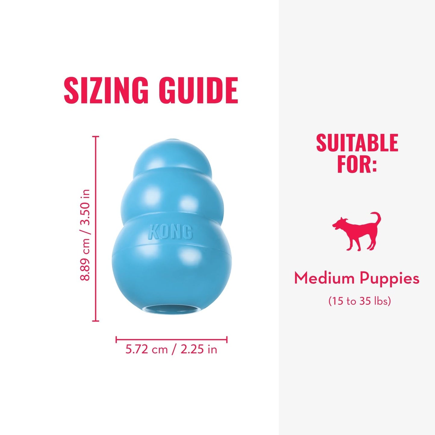 KONG Puppy - Natural Teething Rubber Chew Toy for Dogs The Dachshund Zone