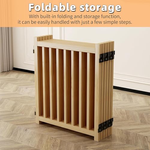 Dog Playpen with Door,Adjustable Wooden Pet Gate for Dogs with Anti-Slip Base,30.7" Height Multi-Functional Puppy Gate for Stairs,Kitchen,Bedroom,Pet Fence for Small,Medium Dogs The Dachshund Zone