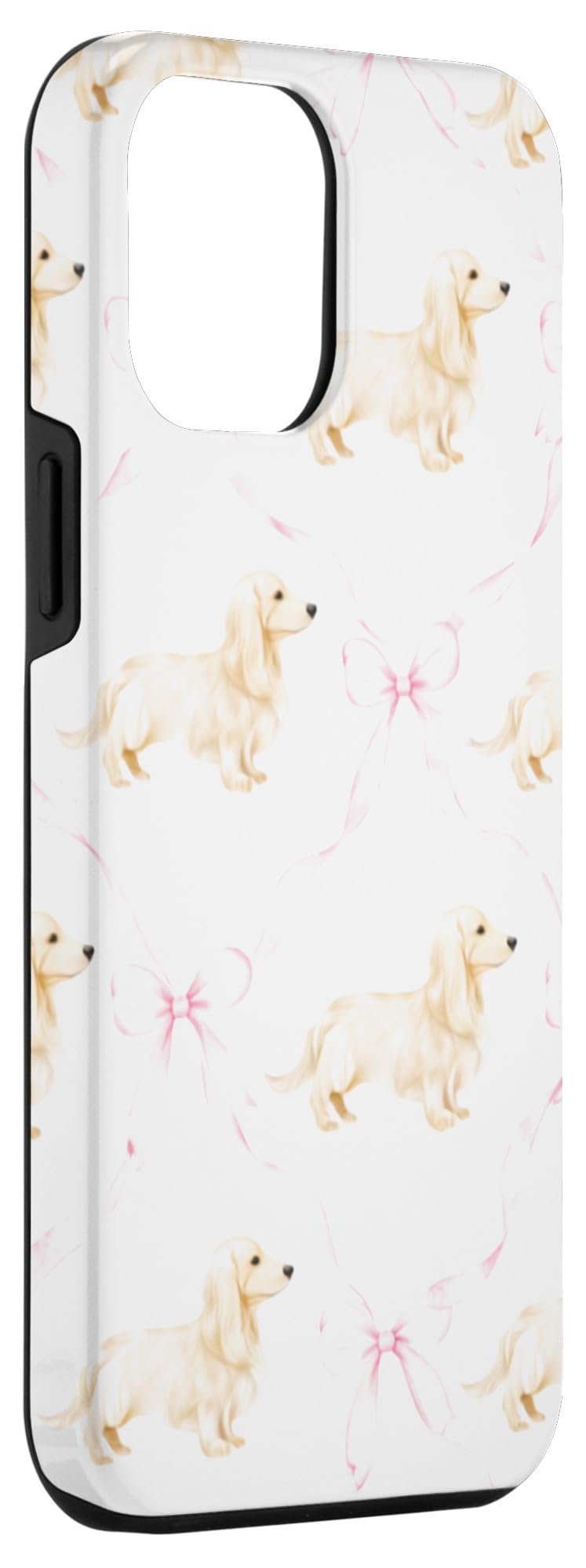 Long Haired Cream Dachshund Pink Bow Coquette Doxie Gift Case for iPhone 12 Pro Max The Dachshund Zone