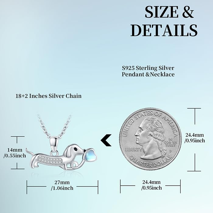 LES OSEWA Dachshund Necklace Sterling Silver Dachshund Pendant The Dachshund Zone