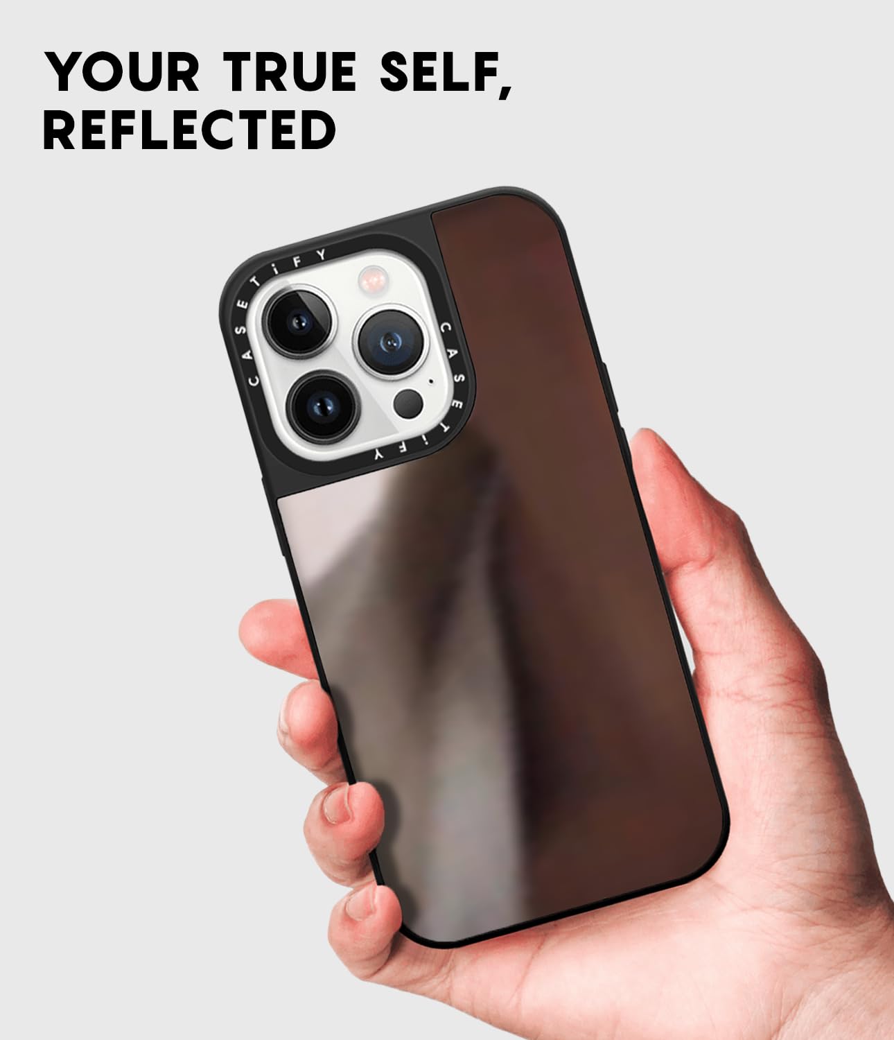 CASETiFY Mirror Case for iPhone 15 Plus [Reflective / 4.9ft Drop Protection/Compatible with Magsafe] - Checkered Dachshund Mirror - Silver on Black The Dachshund Zone