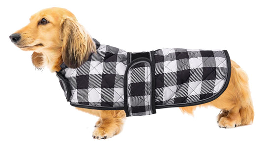 Geyecete Waterproof Warm Thermal Quilted Dachshund Coat with Warm Fleecy Lining Inside The Dachshund Zone