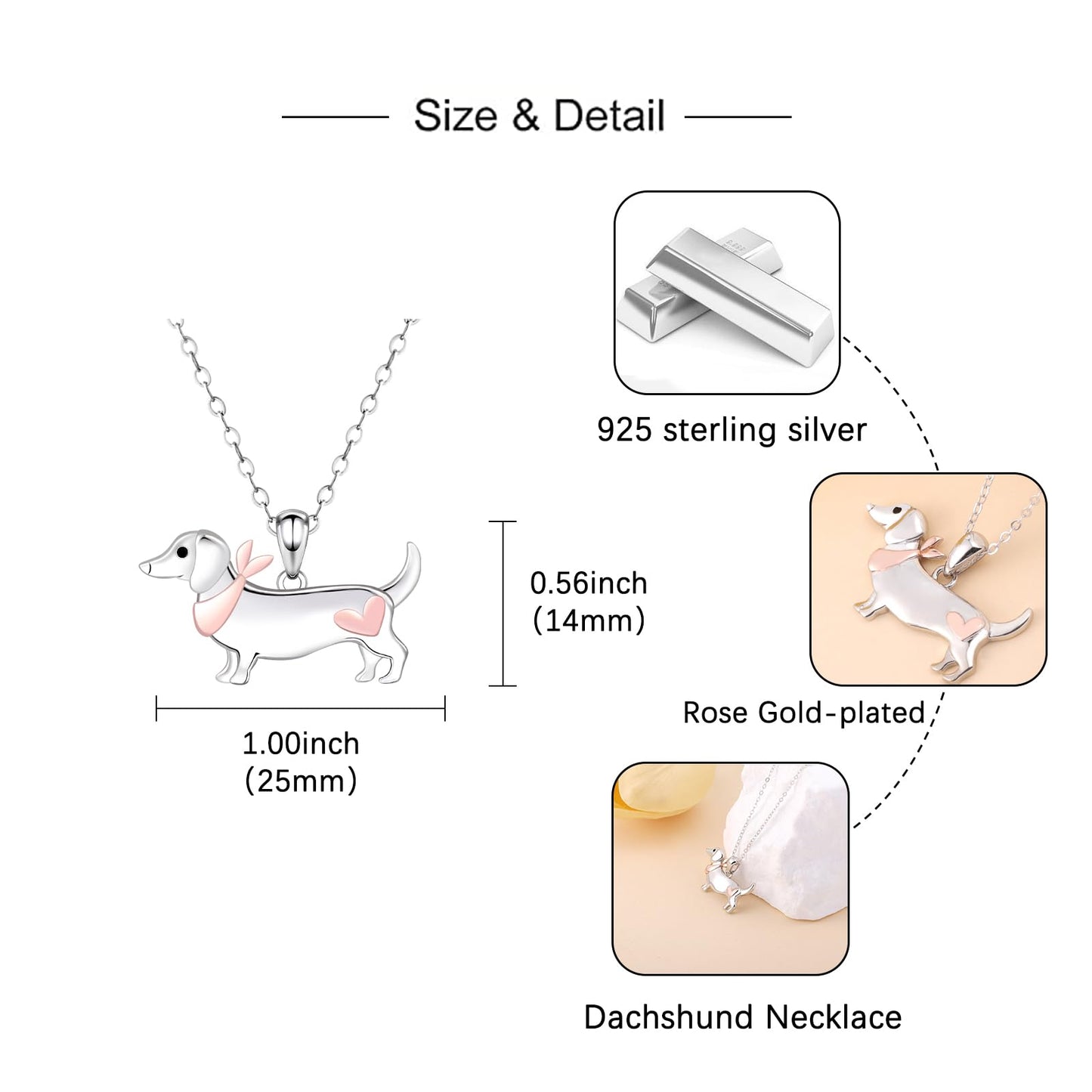 Dachshund Necklace Pendant for Women The Dachshund Zone
