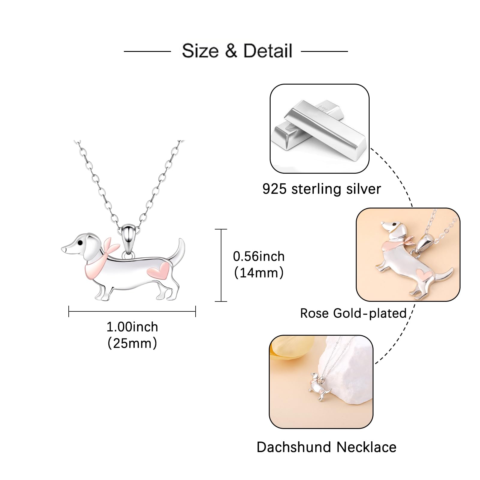 Dachshund Necklace Pendant for Women The Dachshund Zone