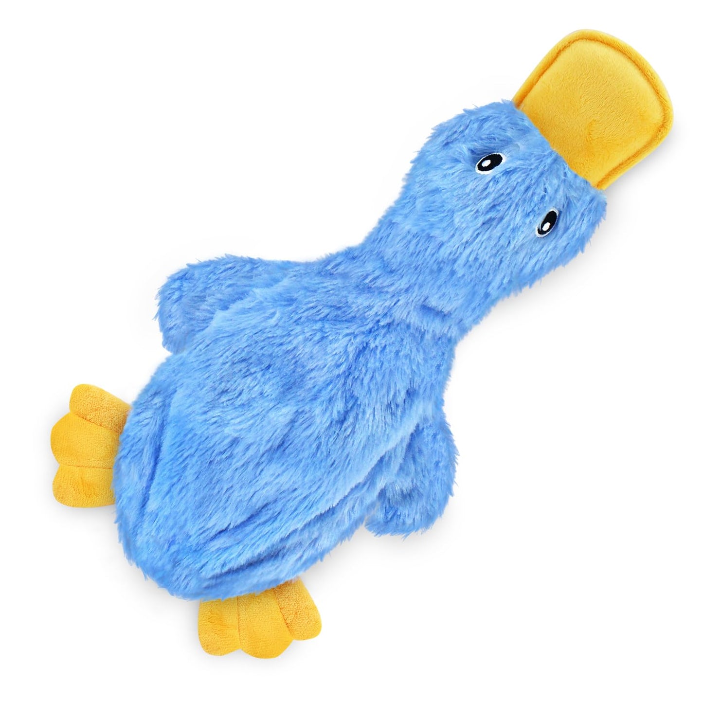 Best Pet Supplies Interactive Squeaky Dog Chew Toy, Ideal Dog Toys for Chewers, Small, Medium & Large Dogs, and Fetch Lovers - Crinkle Duck (Blue), Large The Dachshund Zone