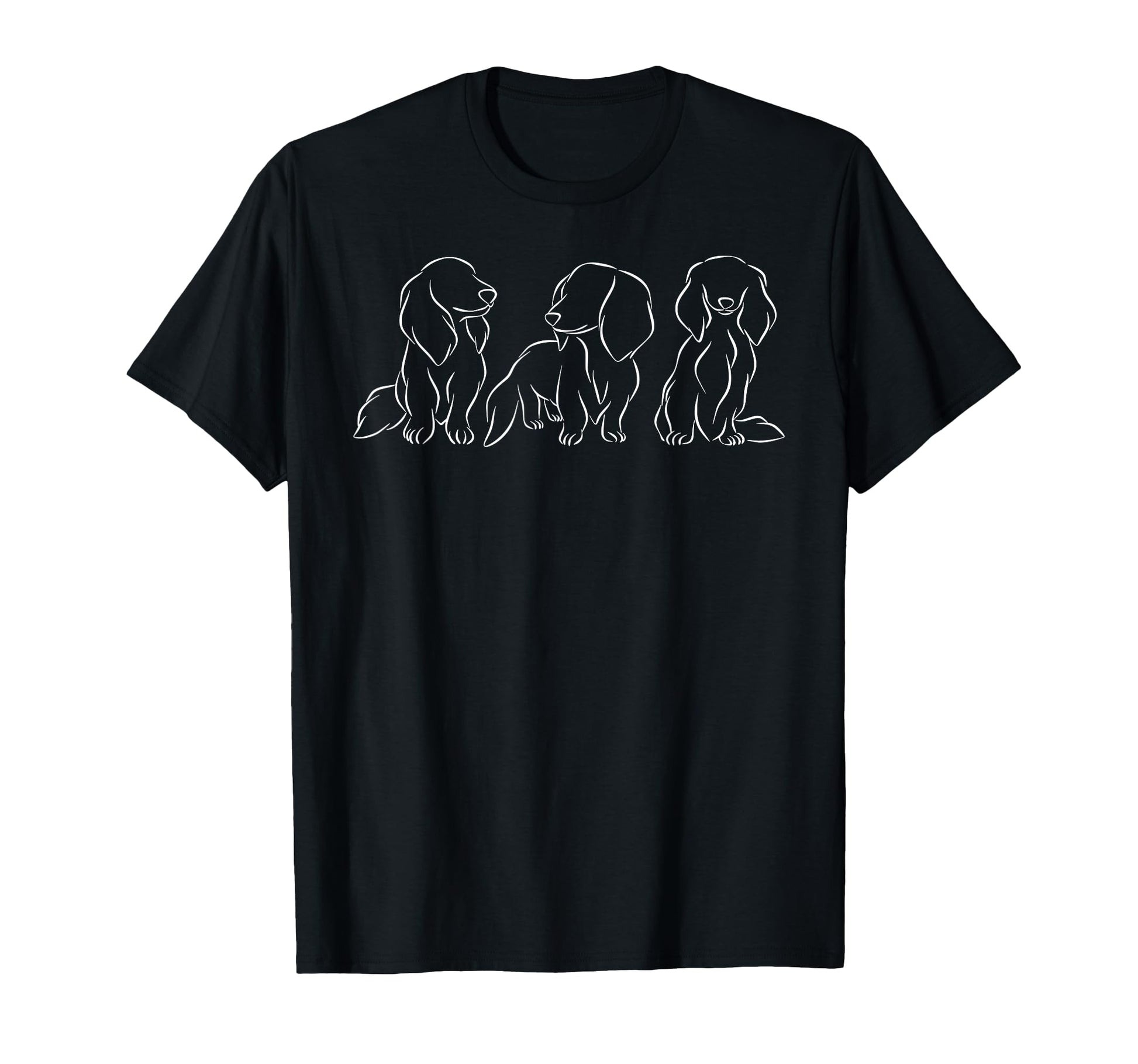 Long haired Dachshund Line Art Women T-Shirt The Dachshund Zone