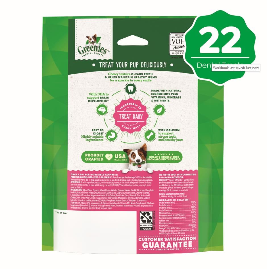 Greenies Puppy Teenie Size Dental Dog Treats The Dachshund Zone