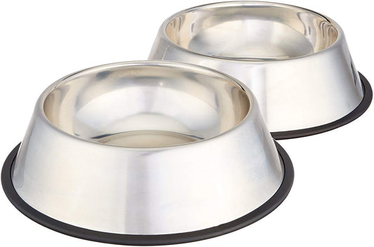 Amazon Basics Stainless Steel Non-Skid Pet Dog Water And Food Bowl The Dachshund Zone