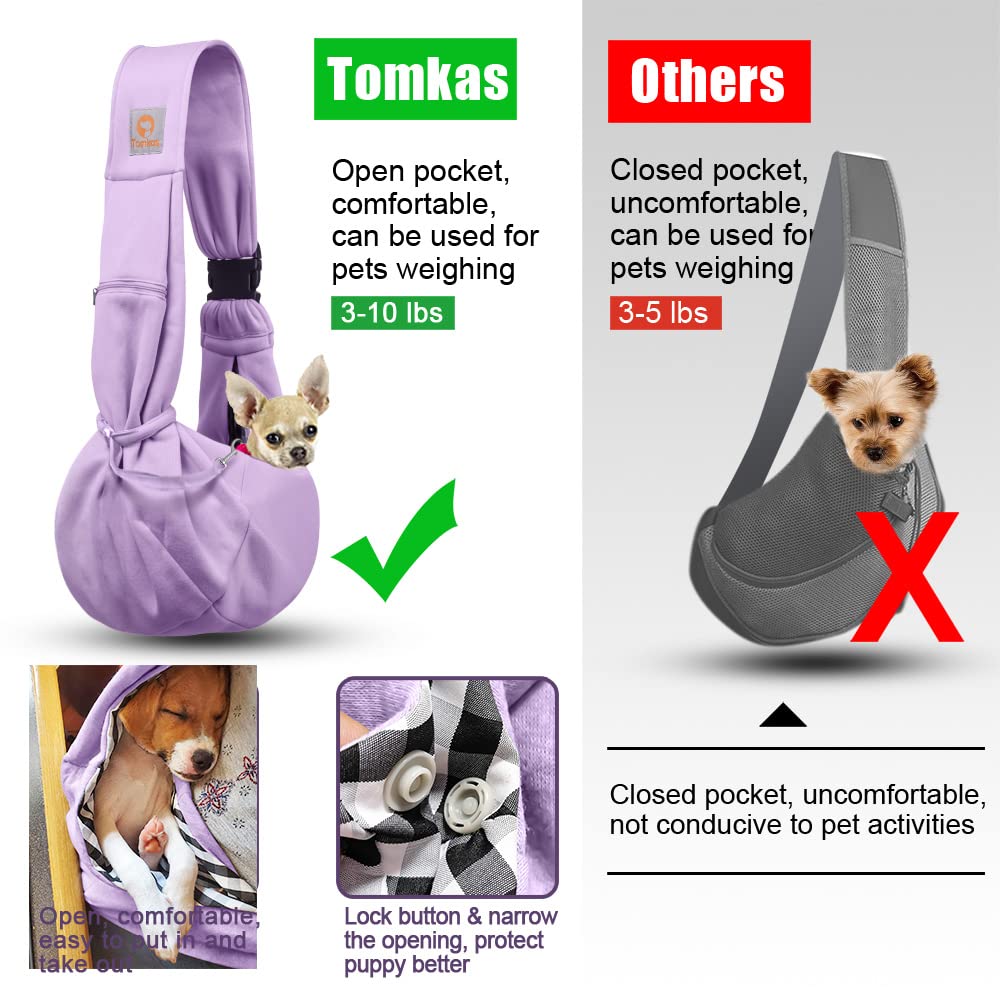 Tomkas Small Dog Sling Carrier - Zipper Pocket & Adjustable Strap The Dachshund Zone