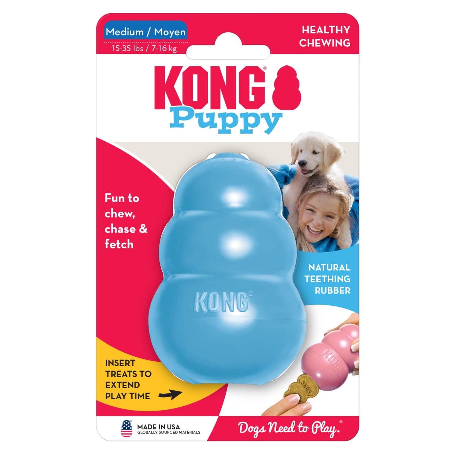 KONG Puppy - Natural Teething Rubber Chew Toy for Dogs The Dachshund Zone