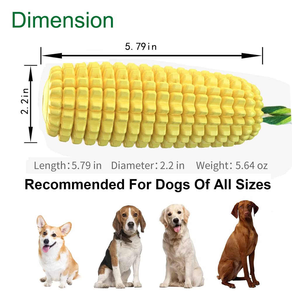 SLAUNT Chew Toys for Aggressive Chewers - Toothbrush Squeaky Interactive Corn Stick Toy for Small Medium Dogs - Teeth Cleaning The Dachshund Zone