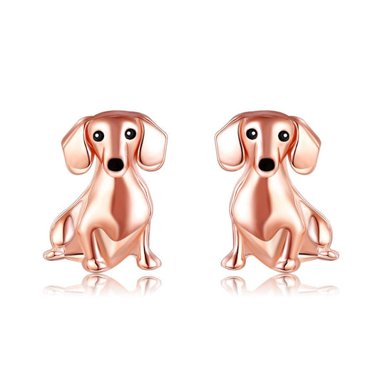 AXOMY Dachshund Stud Earrings 925 Sterling Silver Cute Dachshund Earrings The Dachshund Zone