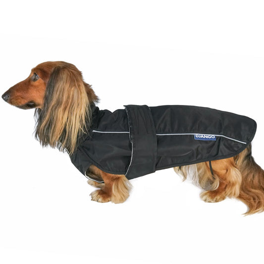 DJANGO Dog Jacket & Raincoat – Lightweight Water-Resistant Coat for Long Dogs The Dachshund Zone