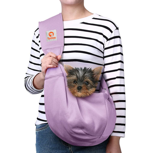 Tomkas Small Dog Sling Carrier - Zipper Pocket & Adjustable Strap The Dachshund Zone