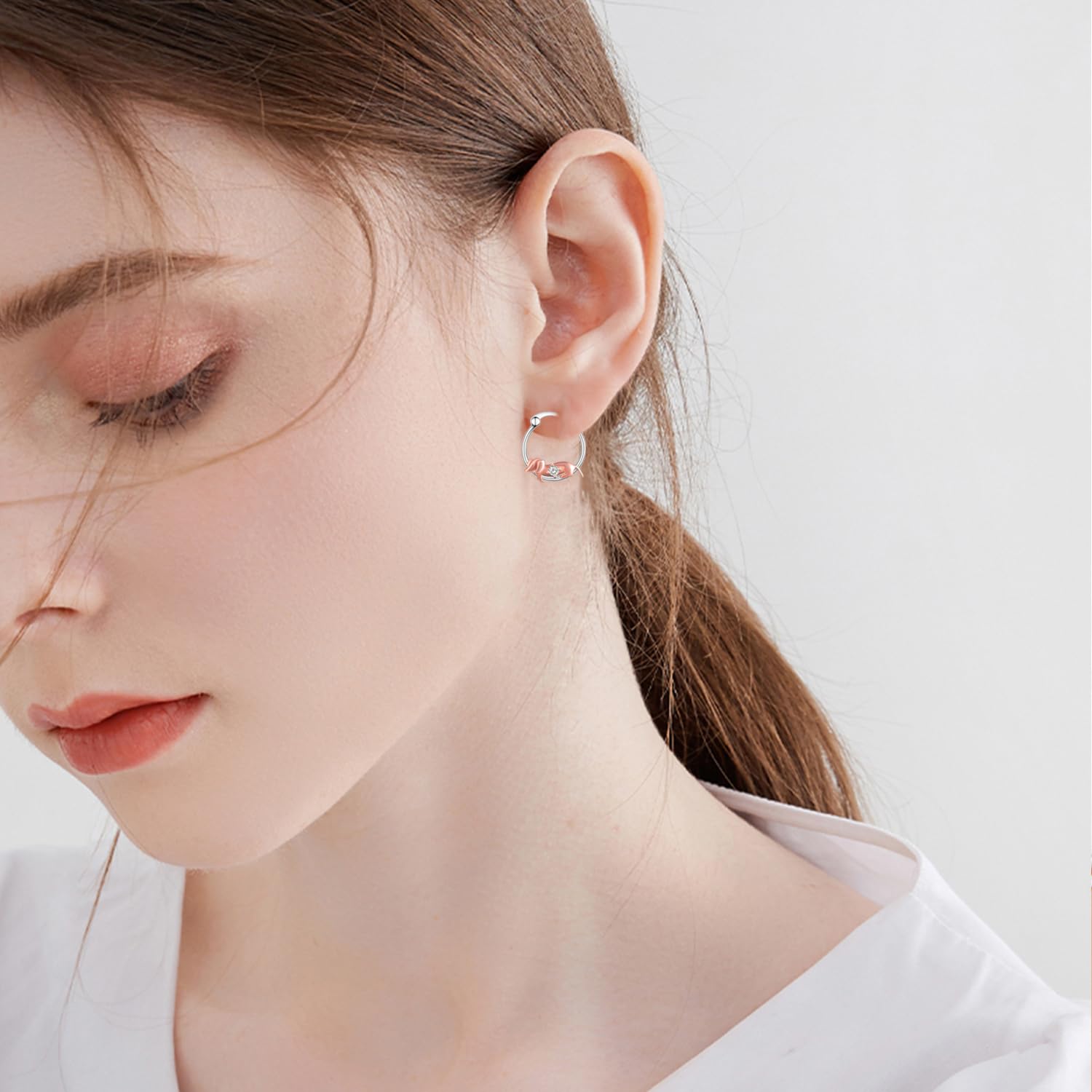 Fuguangju Dachshund Sterling Silver Hoop Earrings The Dachshund Zone