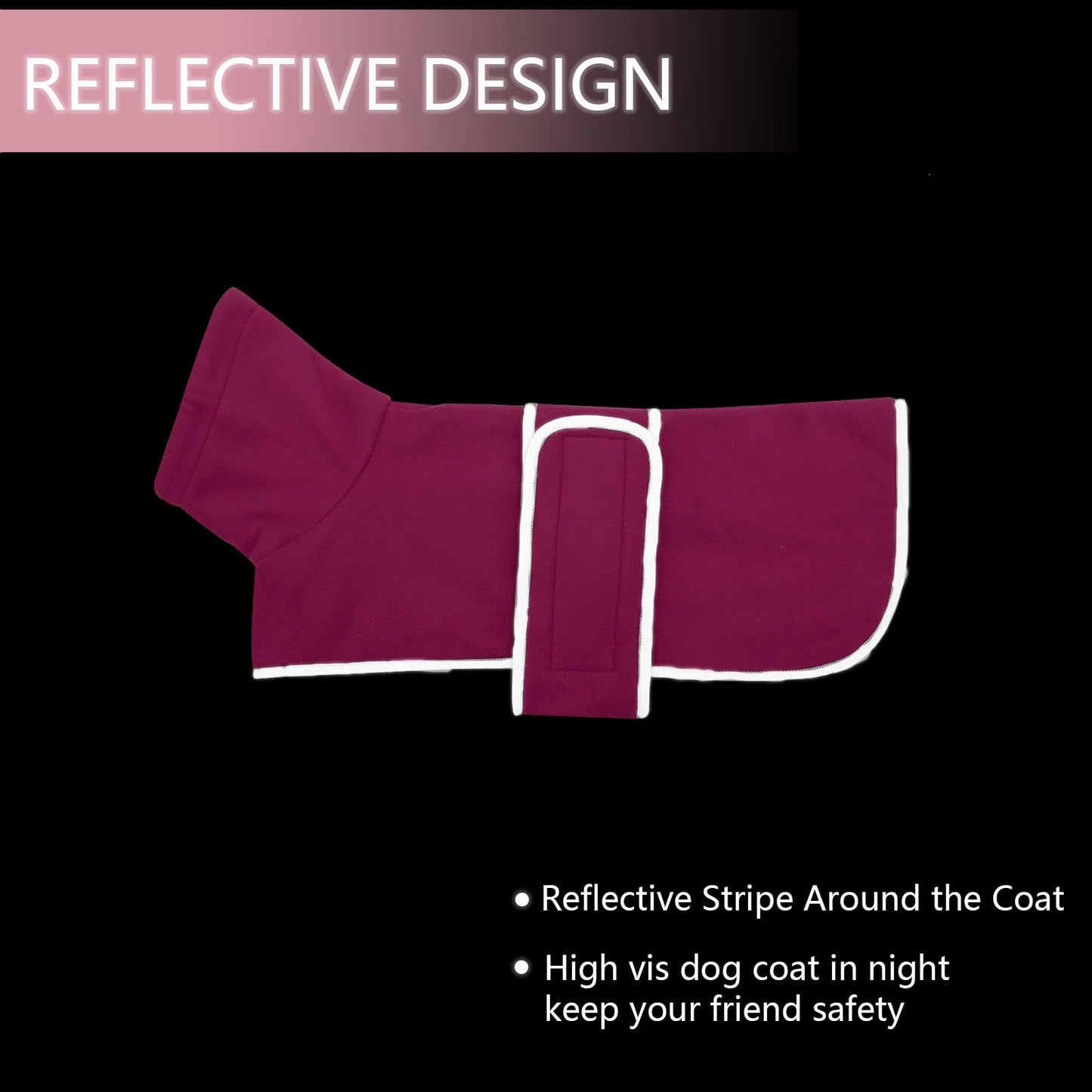 Dachshund Coats Sausage Dog Fleece Coat in Winter- Reflective Trim Safety The Dachshund Zone