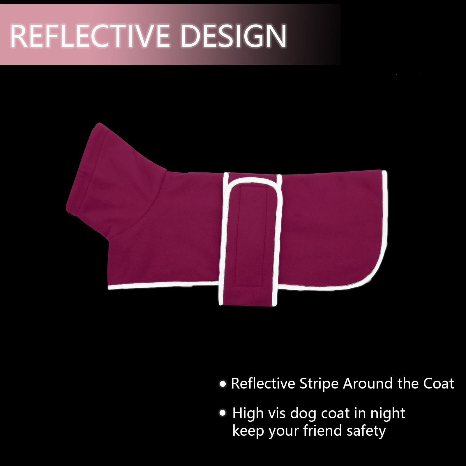 Dachshund Coats Sausage Dog Fleece Coat in Winter- Reflective Trim Safety The Dachshund Zone