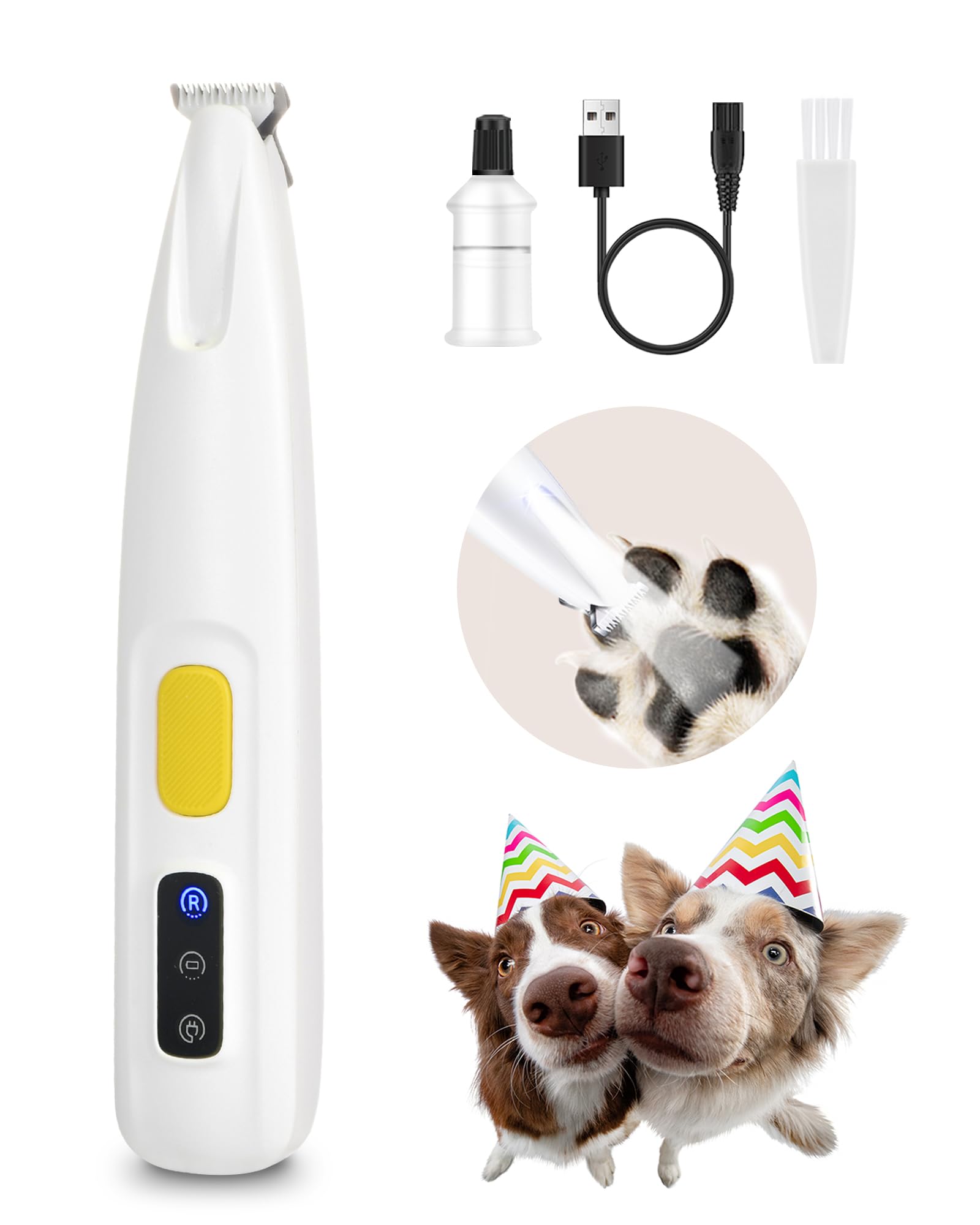 FURBONA Upgraded Dog Paw Trimmer with LED Light, 18 mm Widen Blade, 35 dB Low Noise, LED Display, Fully Waterproof, Rechargeable Clipper for Dogs Cats Trimming Paws, Eyes, Ears, Face, and Rump The Dachshund Zone