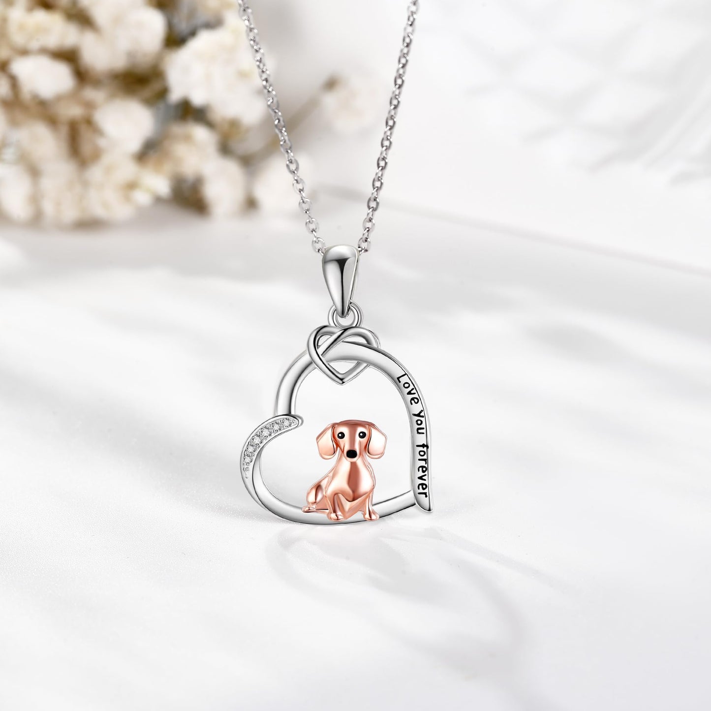 AXOMY Dachshund Necklace 925 Sterling Silver The Dachshund Zone