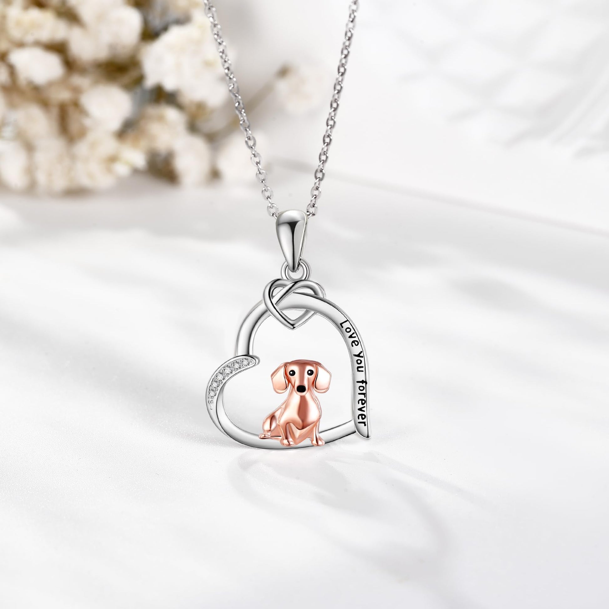 AXOMY Dachshund Necklace 925 Sterling Silver The Dachshund Zone