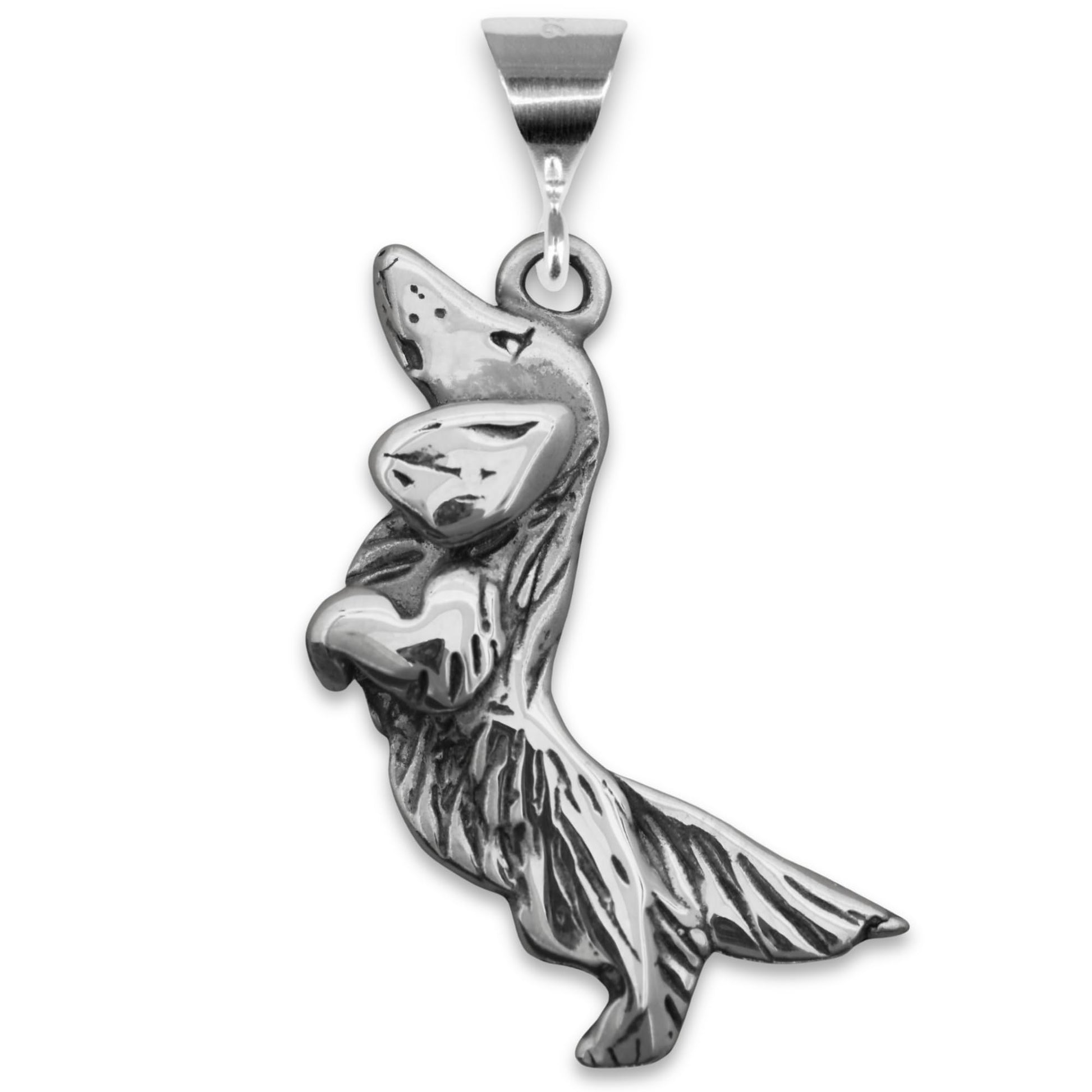 Sterling Silver Long Haired Dachshund Pendant for Necklace The Dachshund Zone