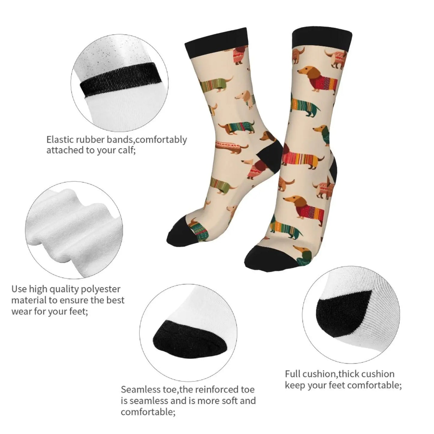 Funny Dachshund Novelty Socks Casual For Women Men Gifts The Dachshund Zone