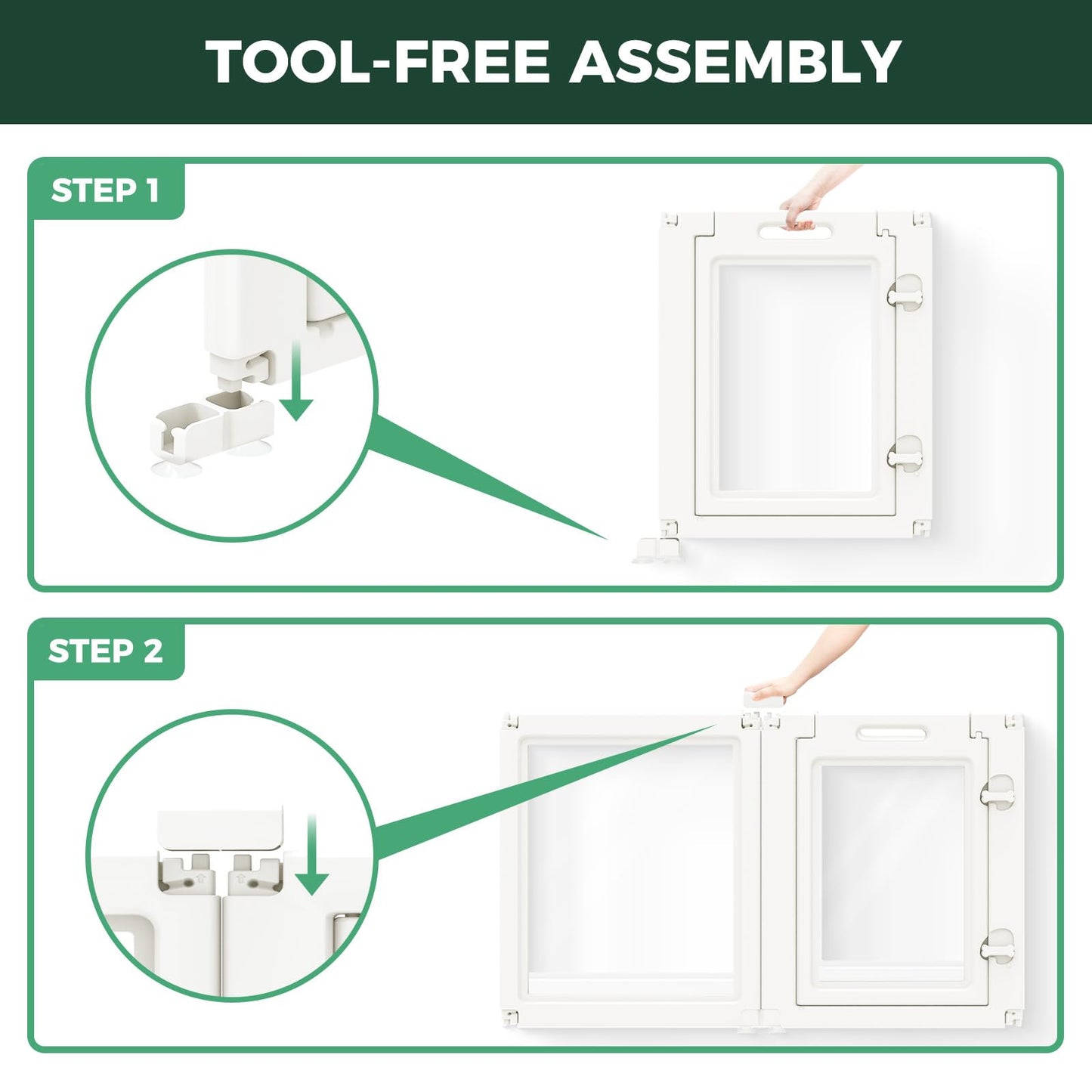 FXW AuraSpace Acrylic Indoor Dog Playpen for Puppies and Small Dogs, 24 Inch, 8 Panels, White The Dachshund Zone