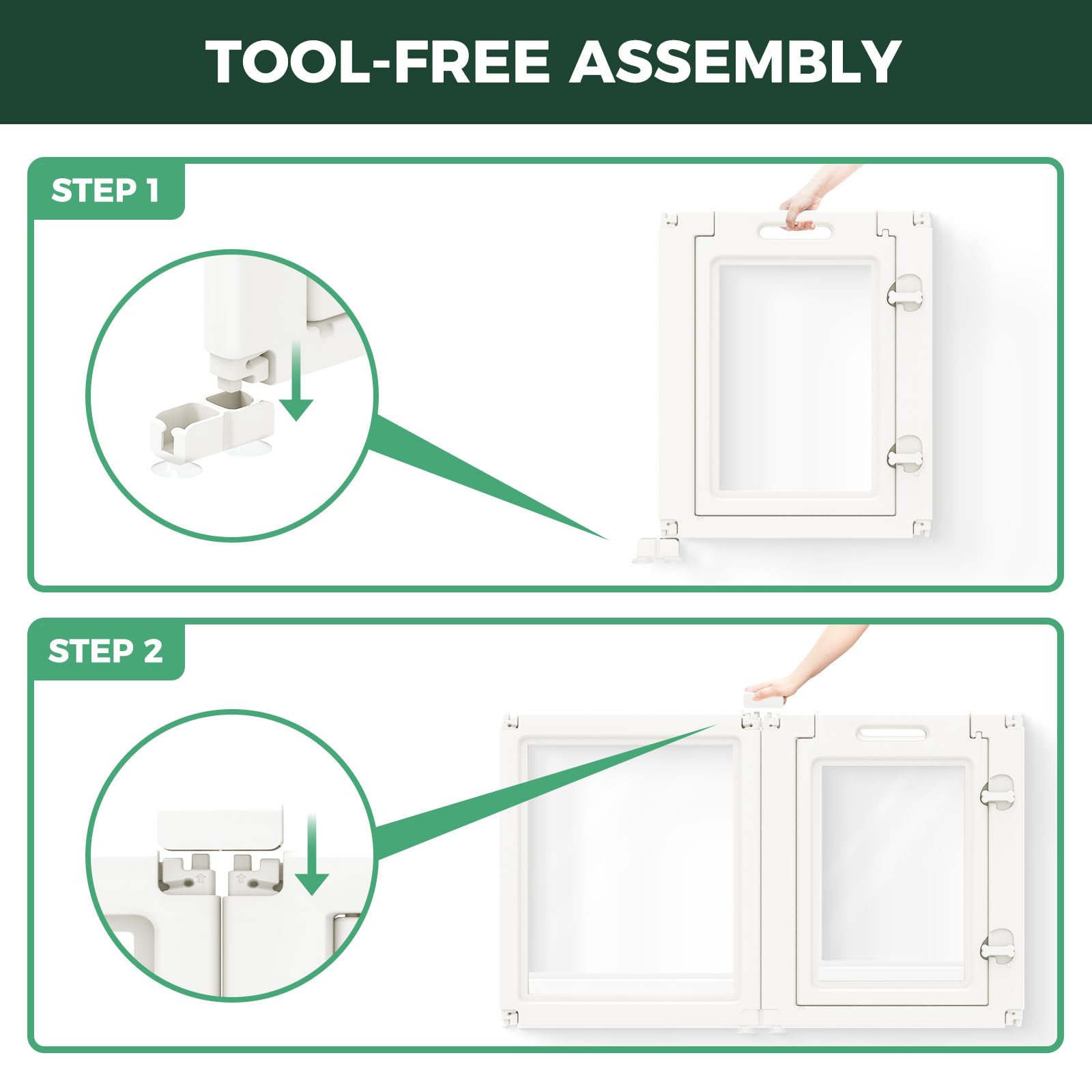 FXW AuraSpace Acrylic Indoor Dog Playpen for Puppies and Small Dogs, 24 Inch, 8 Panels, White The Dachshund Zone