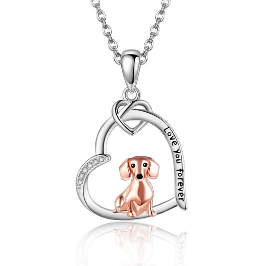 AXOMY Dachshund Necklace 925 Sterling Silver The Dachshund Zone