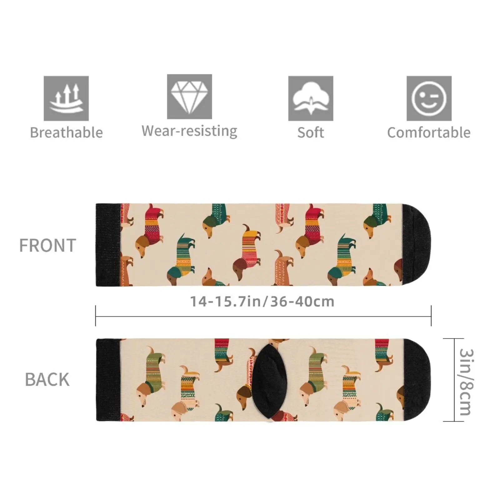 Funny Dachshund Novelty Socks Casual For Women Men Gifts The Dachshund Zone