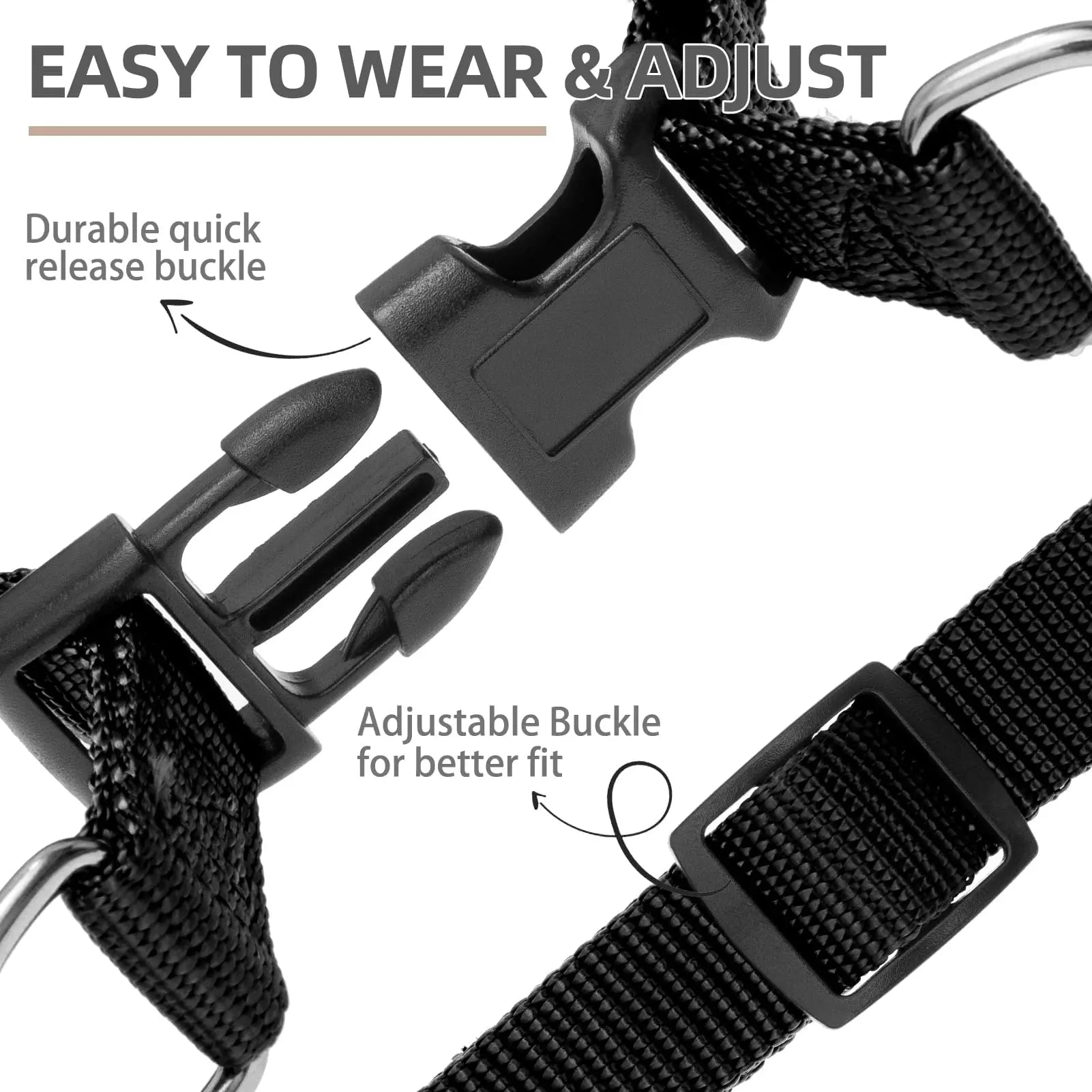 PUPTECK No Pull Dog Harness Soft Adjustable Basic Nylon The Dachshund Zone