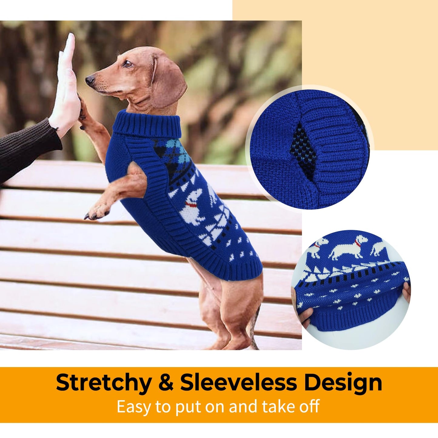 Leletail Dachshund Sweater, Turtleneck Dog Sweater The Dachshund Zone