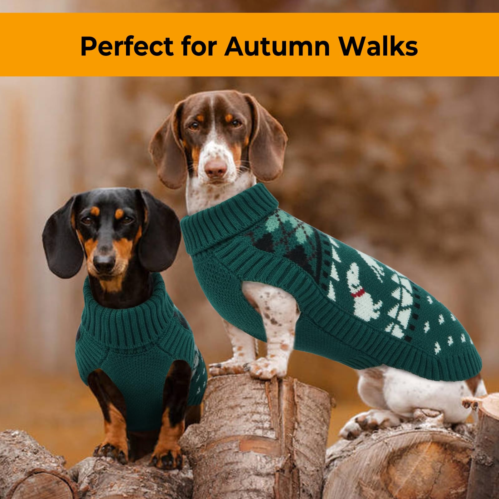 Leletail Dachshund Sweater, Turtleneck Dog, Warm Pullover Knitted Pet Coat The Dachshund Zone